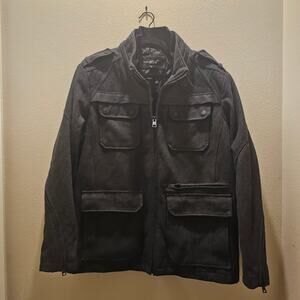 Black Rivet Men's Wool-Blend Coat in Charcoal Gray Size XL